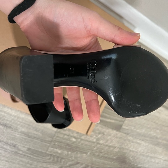 Two tone Chloe heel with ankle strap (sz 37) - Picture 4 of 11